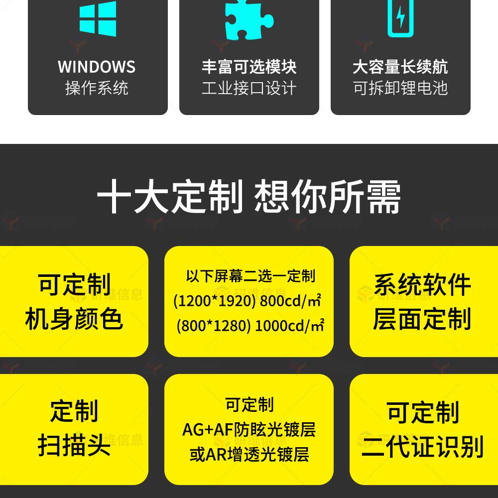 三防平板電腦10寸|windows10系統工業手持平板電腦|掃碼平板電腦可定制身份證識別YW10X